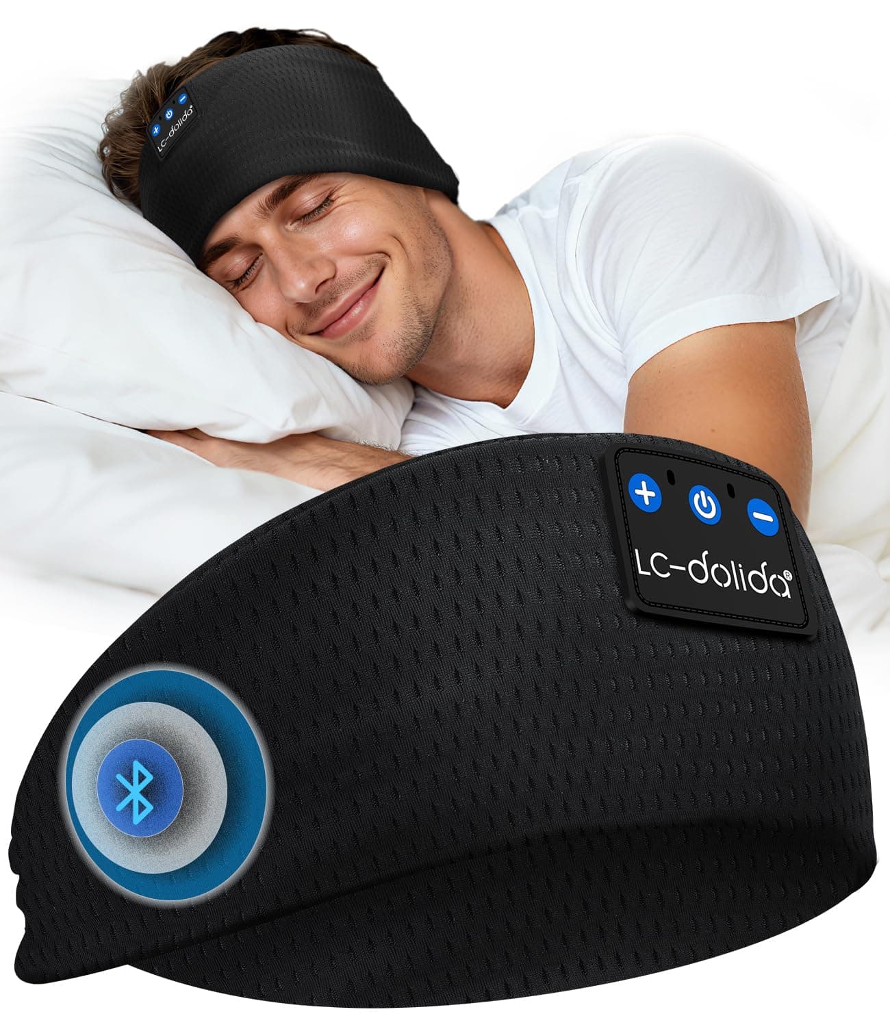 LC-dolida Sleep Headphones Headband,Soft Sleeping Headphones Bluetooth Headband with Earphones… product image