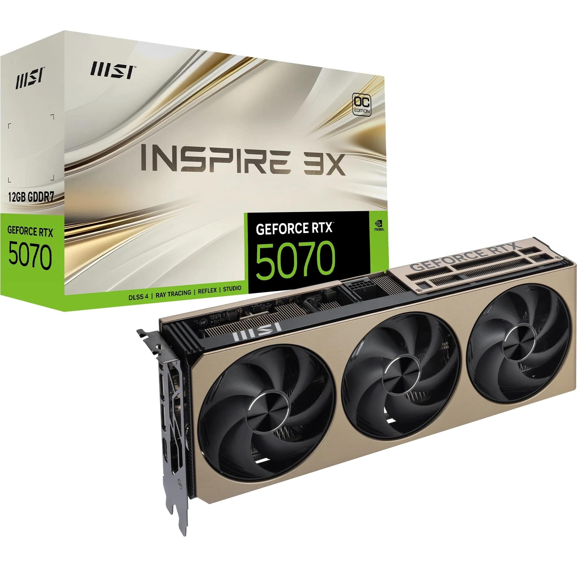 MSI GeForce RTX 5070 12G INSPIRE 3X OC Graphics Card - RTX 5070 GPU, 12GB GDDR7… product image
