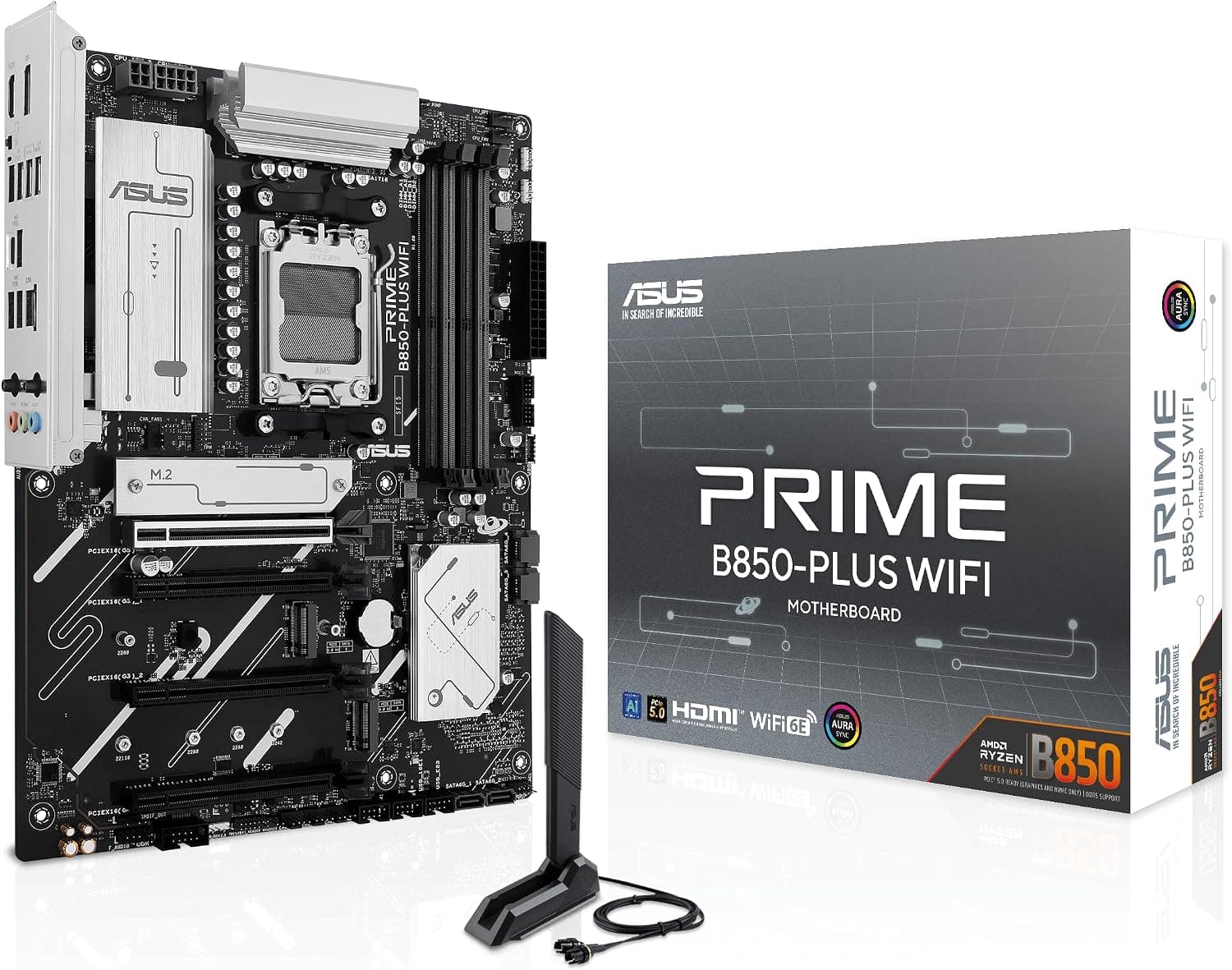 ASUS Prime B850-PLUS WiFi, AMD ATX Motherboard, 8+2+1 Power Phases, DDR5 Slot, PCIe 5.0, 3 M.2… product image