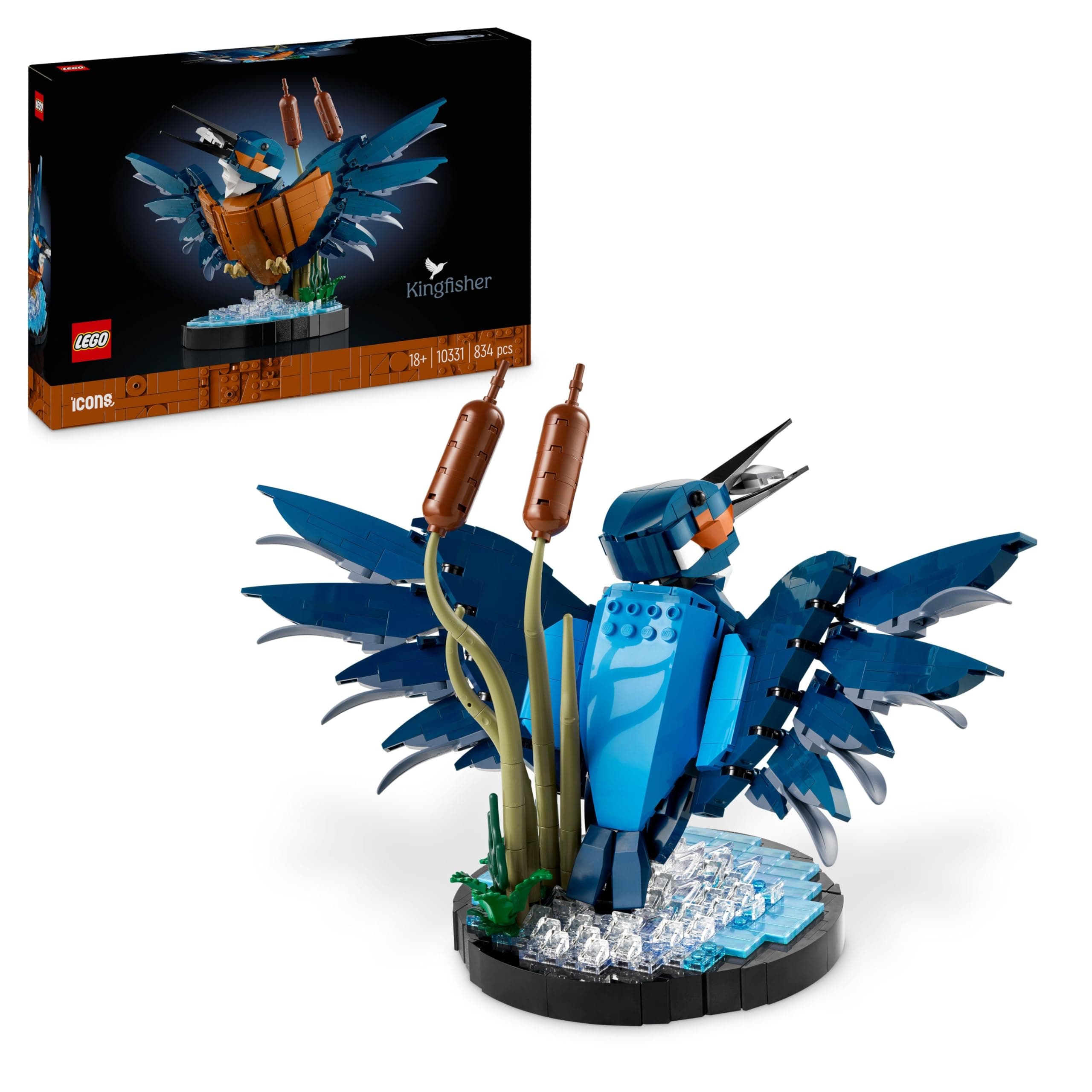 LEGO Icons Kingfisher Bird Set, Model Building Kit for Adults to Build with Water Setting… product image
