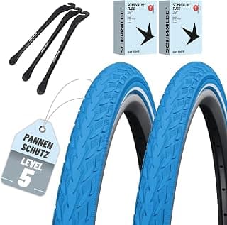 Set of 2 Schwalbe Delta Cruiser Plus HS 431 Bicycle Tyres 28 x 1.40 Inches (37-622) Blue +… product image