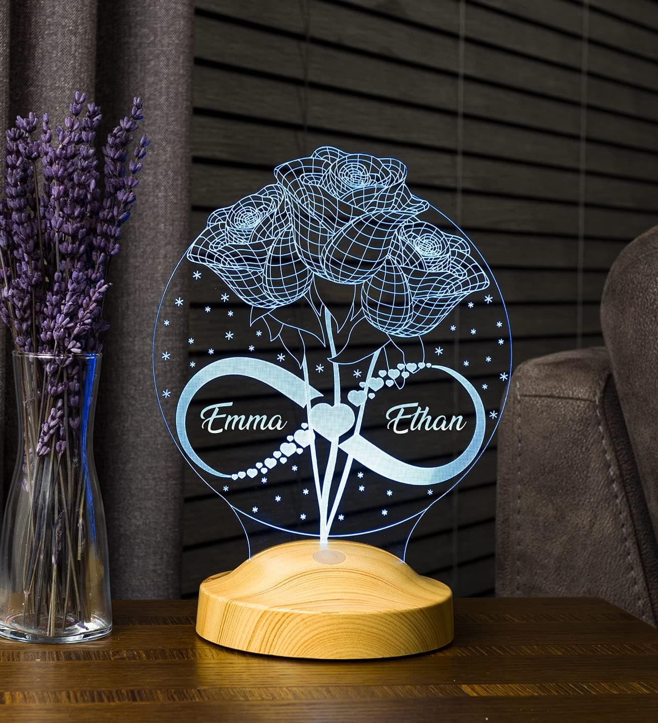Mother's Day Gift Personalised Valentine's Day Gift Bedside Lamp Personalised Gifts 3D LED… product image