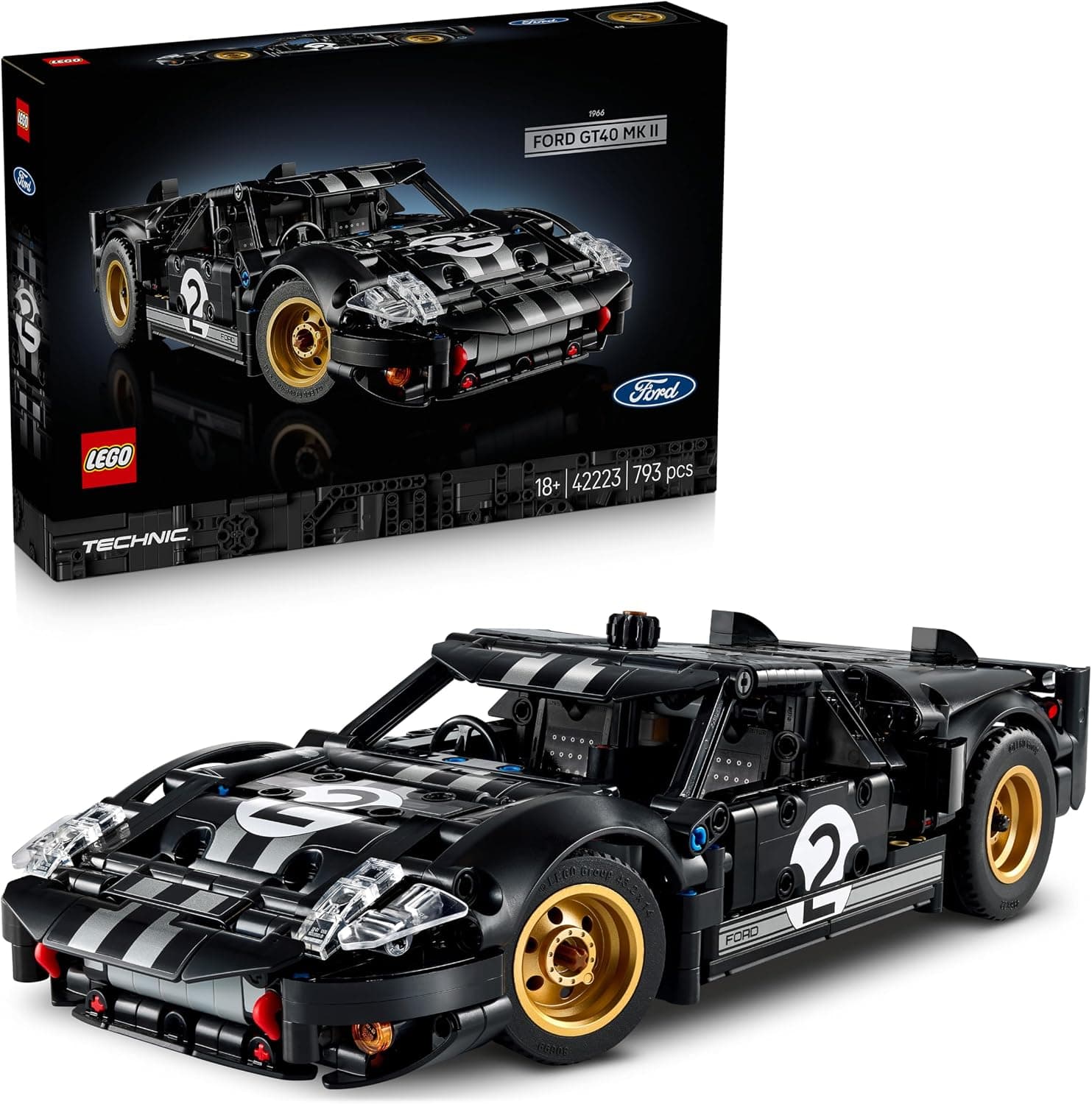 LEGO Technic 1966 Ford GT40 MKII Race Car - Collectible Model Kit for Adults - Engineering Set… product image
