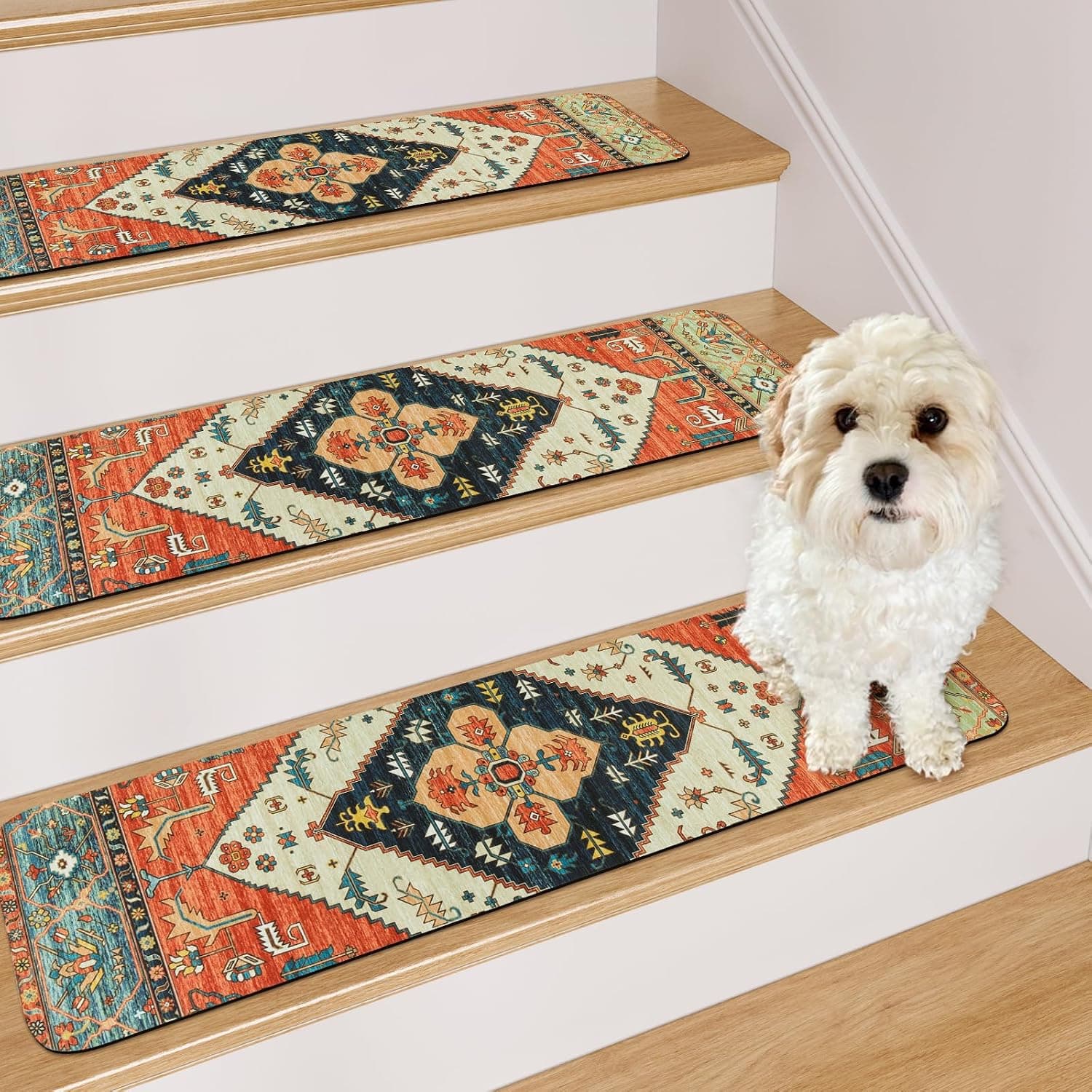 OJIA Set of 4 Extra Non-Slip Wooden Step Mats 76 x 20 cm Rubber Indoor Non-Slip Safety Mats… product image