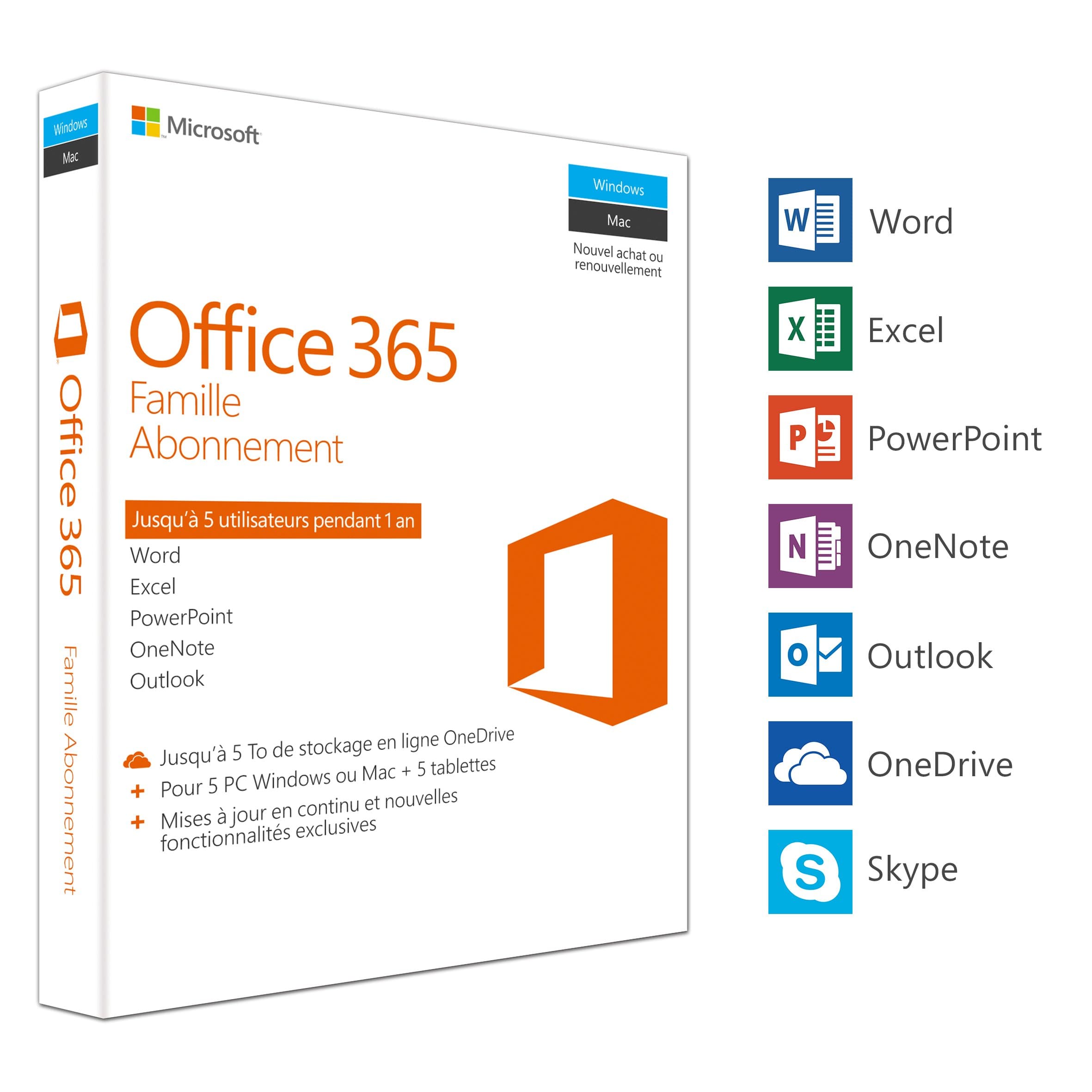 Office 365 Family – Includes the New Office 2016 Software for PC/Mac + 5 + 5 Smartphones for 1… product image