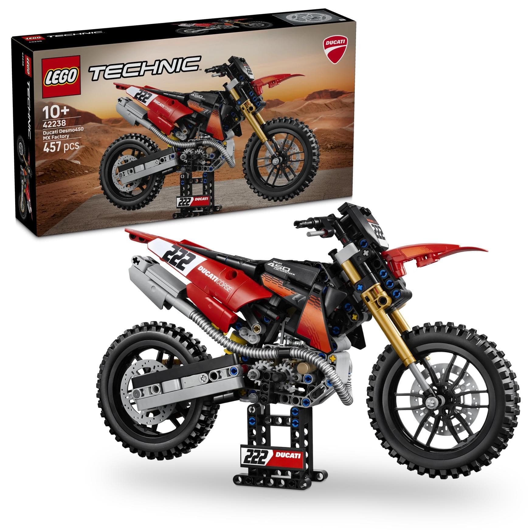LEGO Technic Ducati Desmo450 MX Factory Motorrad Modellbausatz - Mit Motorrad Spielzeug mit… product image
