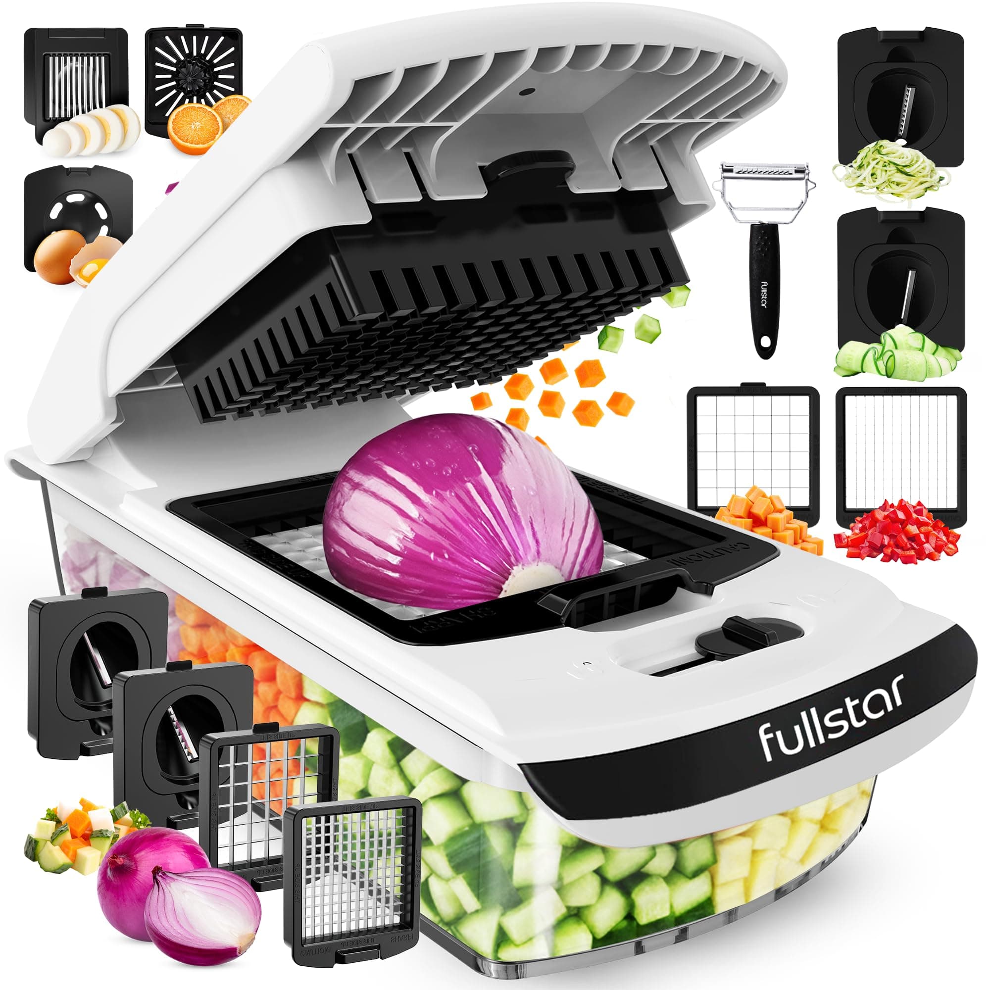 Fullstar Vegetable Chopper & Cutter - Slicer Dicer Spiralizer with Container for Food Veg… product image