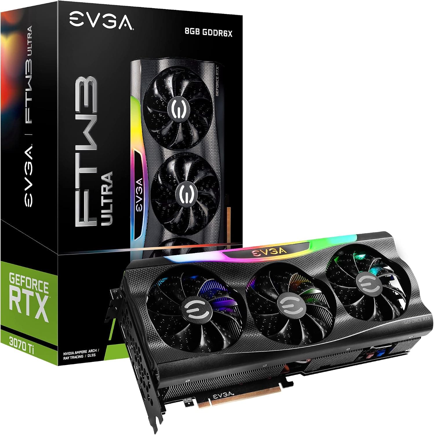 EVGA GeForce RTX 3070 Ti FTW3 Ultra Gaming 8GB GDDR6X Graphics Card | 8GB GDDR6X, 19000MHz… product image