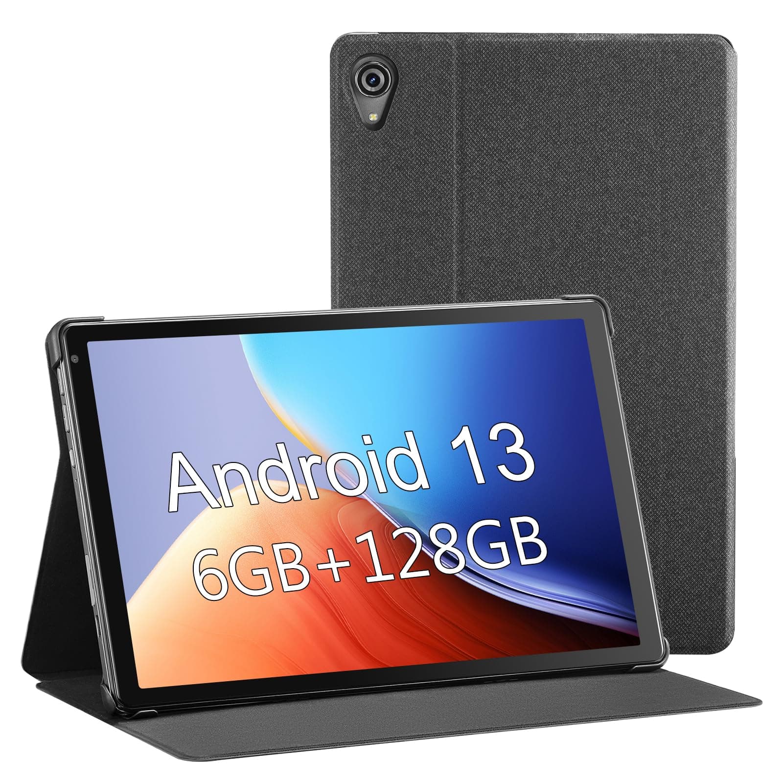 Wainyok 10.1 Zoll Android Tablet mit Octa-Core 2.0GHz Prozessor: 6GB RAM | 128GB Speicher (bis zu 1TB erweiterbar) | Dualband-WiFi 2.4G/5G, Bluetooth 5.0 | Android 13 mit Dual-Kameras Grau product image