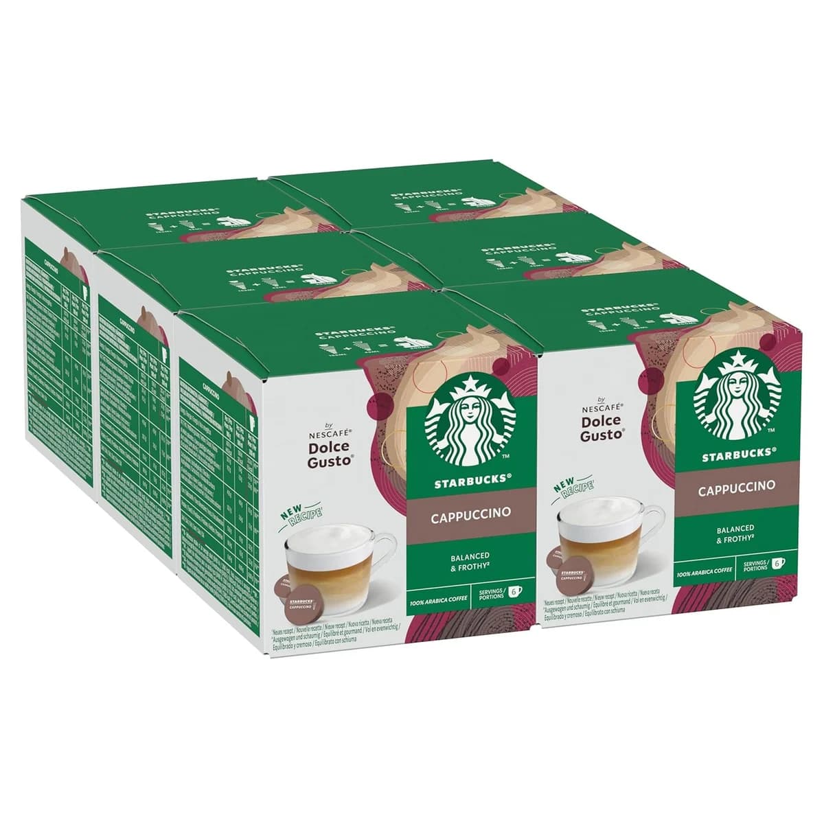 STARBUCKS Cappuccino by NESCAFÉ Dolce Gusto, 72 Cappuccino Coffee Pods (6 pack), Dark Roasted… product image on Haggl