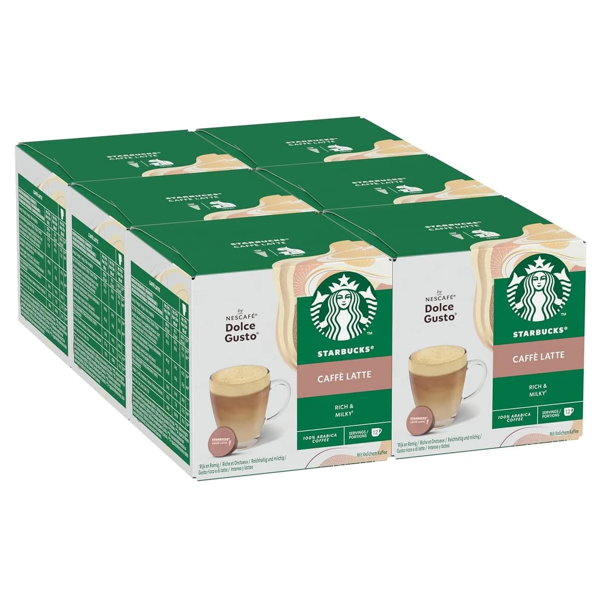 Starbucks Caffè Latte by Nescafé Dolce Gusto, Creamy Milk Coffee, 100% Arabica Beans, 72 Pods,… product image on Haggl
