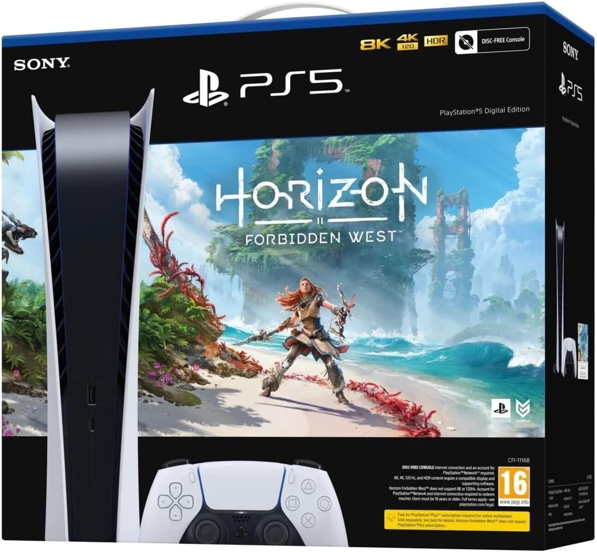 Console Sony PlayStation 5 Edition Digital Avec Horizon Forbidden West EU product image on Haggl