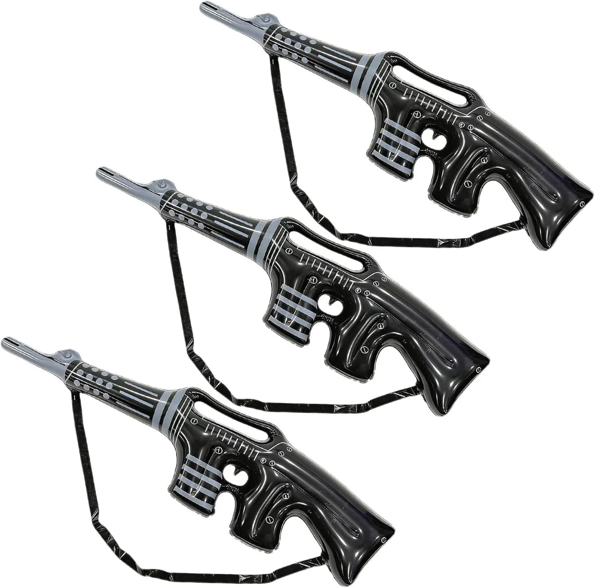 Aufblasbare schwarze Tommy Gun, 80 cm, 1920er Jahre Gangster-Zubehör, Blasmaschinen-Gewehr,… product image on Haggl