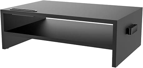 GRIFEMA GB1052 Wood Monitor Stand Riser with Smartphone Holder, 2 Tier Storage, Cable… product image
