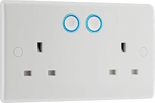 BG Electrical Double Switched Power Wall Plug Socket with Smart Home Control, Touch, Voice or… product image