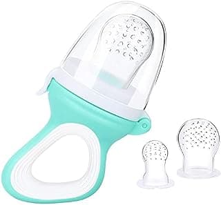 Baby Food Feeder Fresh Food Fruit Feeder Pacifier 3 Different Sized Silicone Teething… product image