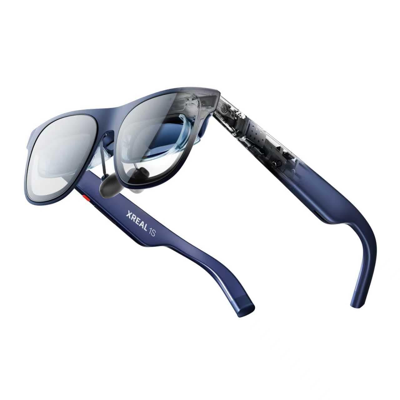 XREAL 1S AR/XR Glasses, 500" Virtual Screen Smart Glasses with 52° FOV, Native 3DoF, 3D Mode, Powered by X1 Chip, Supports USB-C DP Devices iPhone 17/16/15, Steam Deck & ROG Ally product image