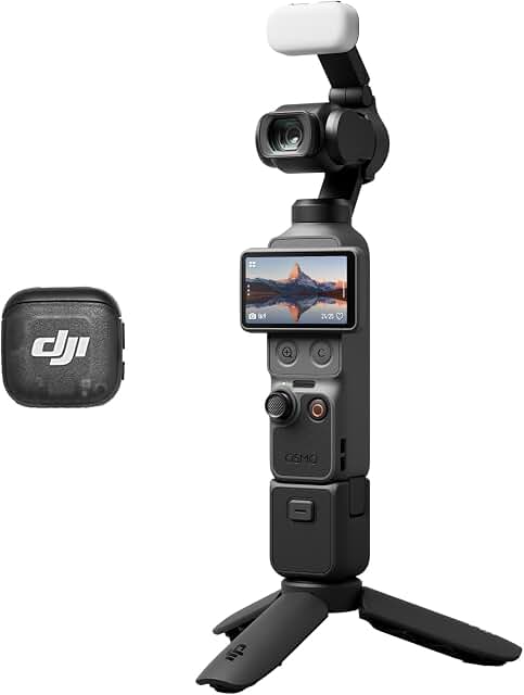 DJI Osmo Pocket 4 Creator Combo, Pocket Gimbal Vlog Camera | 1″ CMOS & 4K/240fps, 2× Lossless… product image