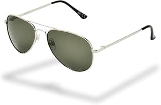 Aviator Sunglasses for Men & Women – Classic Pilot Silver Metal Frame with Scratch-Resistant… product image