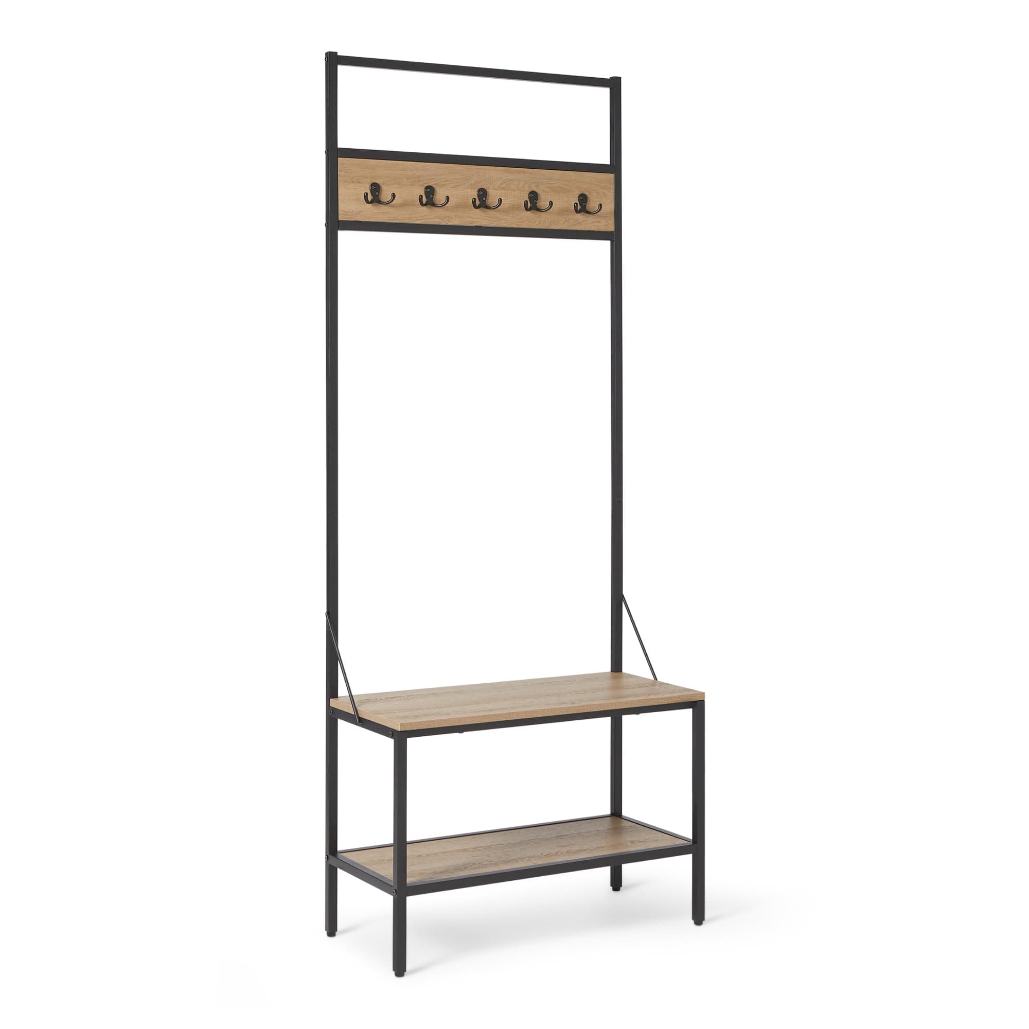 Amazon Basics Bank für den Eingangsbereich mit Haken, Garderobenständer, Kleiderständer,… product image