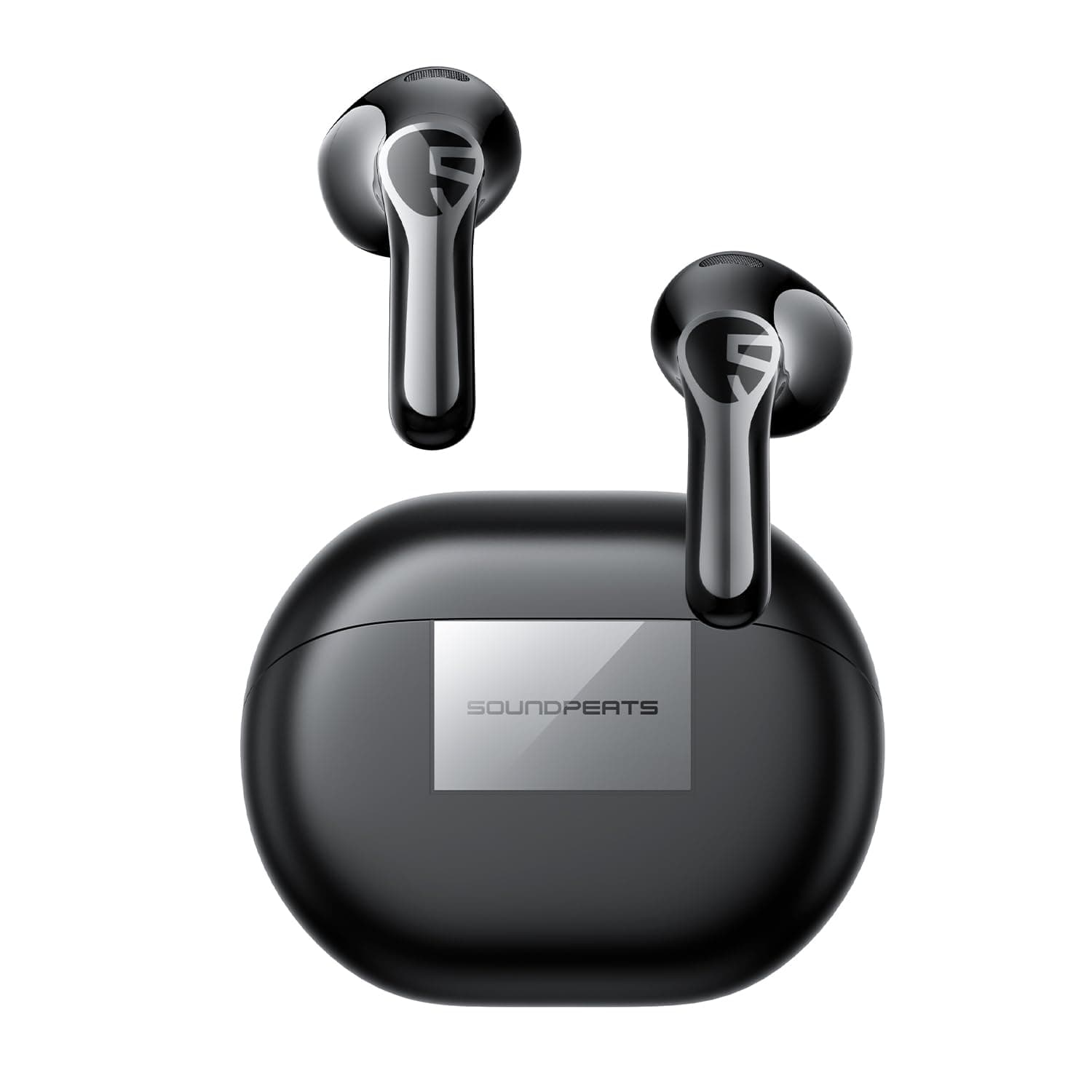 SoundPEATS Air6 HS Semi-In Ear Wireless Earbuds with Hi-Res Audio & LDAC, 45H Battery, Triple-Magnet Driver, Bluetooth 6.0 Earphones with 4-Mic AI Call, Spatial Audio, Touch and APP Control Black product image