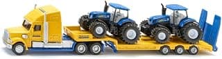 Siku 1805, LKW mit New Holland Traktoren, 1:87, Metall/Kunststoff, Gelb/Blau, Viele Funktionen product image