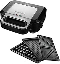 Russell Hobbs Multifunktionsgerät 3-in-1, Mit Wechselplatten, Schwarz | 3x Langlebigere… product image