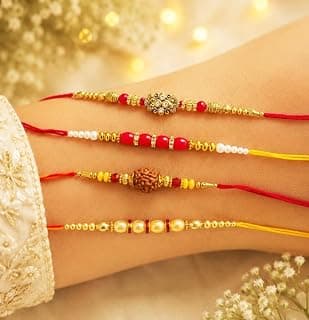 Raksha Bandhan Festival Designer Rakhi Pack of 4 Rakhi Gift Set for Brother product image