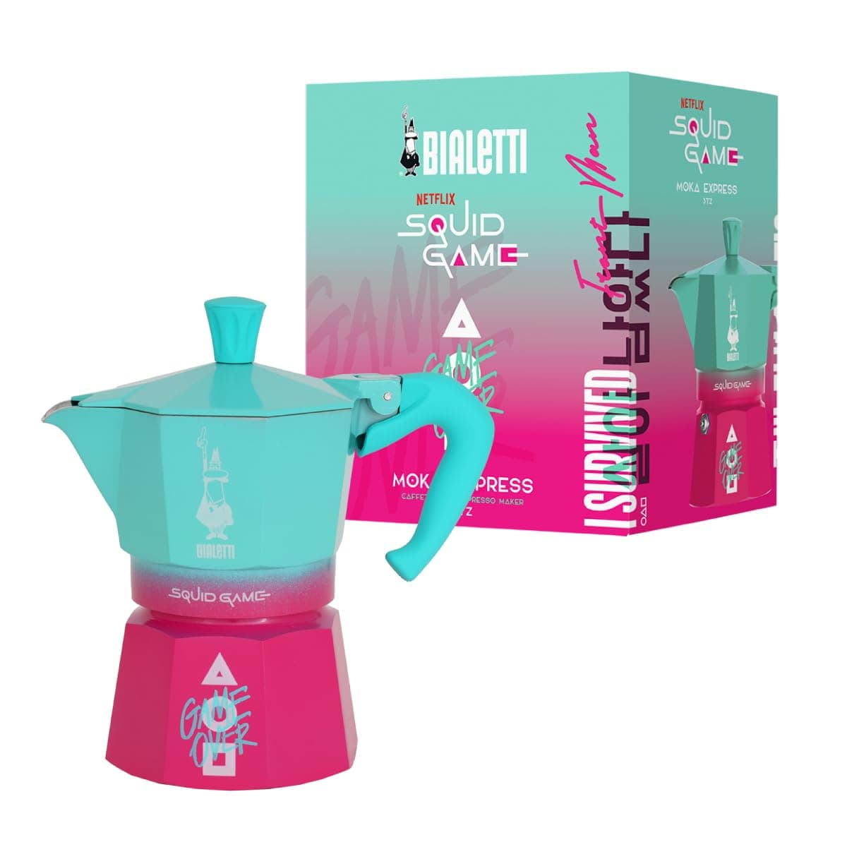 Bialetti Moka Express Squid Game© 3 Tassen, Verbrühungssicherer Griff, Nicht für Induktion… product image