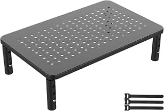 GRIFEMA Monitor Stand Riser, 3 Height Adjustable PC Stand, Max Load 20kg | Vented Mesh… product image