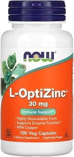 Now Foods – L-OptiZinc 30mg | Highly Absorbable Zinc for Immune and Skin Health – 100 Veg… product image