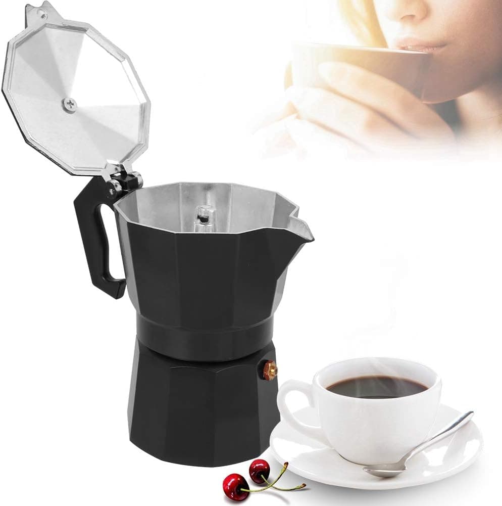 150ml Coffee Pot Unique Eight Sides Aluminum Coffee Maker for 3 Cup Moka Coffee Pot Premium… product image