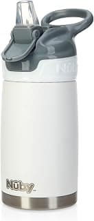 Flip-It Insulated Stainless Steel Water Bottle, 300 ml, Ages 18 Months, White | Leak-proof… product image