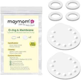 Replacement Parts for Medela Harmony Manual Pump; 4 O-Rings and 2 Membranes product image