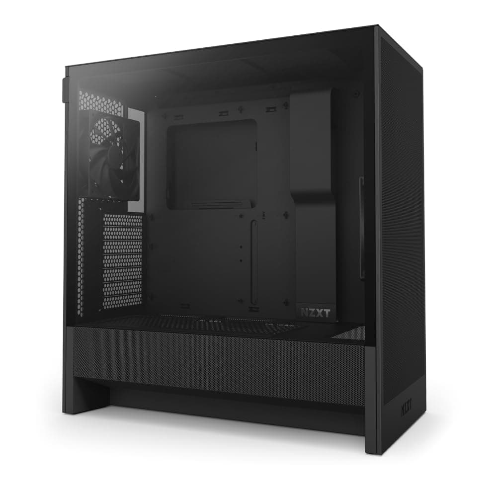 NZXT H5 Flow - Compact ATX Mid-Tower PC Gaming Case - High Airflow - 2 x 120mm Fans Included - 360mm Front & 240mm Top Radiator Support - Cable Management System - Tempered Glass - Black product image