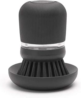 SinkSide Washing Up Brush with Detergent Dispenser, Dark Grey | With detergent container,… product image
