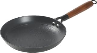 Babish Cast Iron Skillet with Wooden Handle, Pre-Fired Non-Stick Honeycomb Frying Pan,… product image