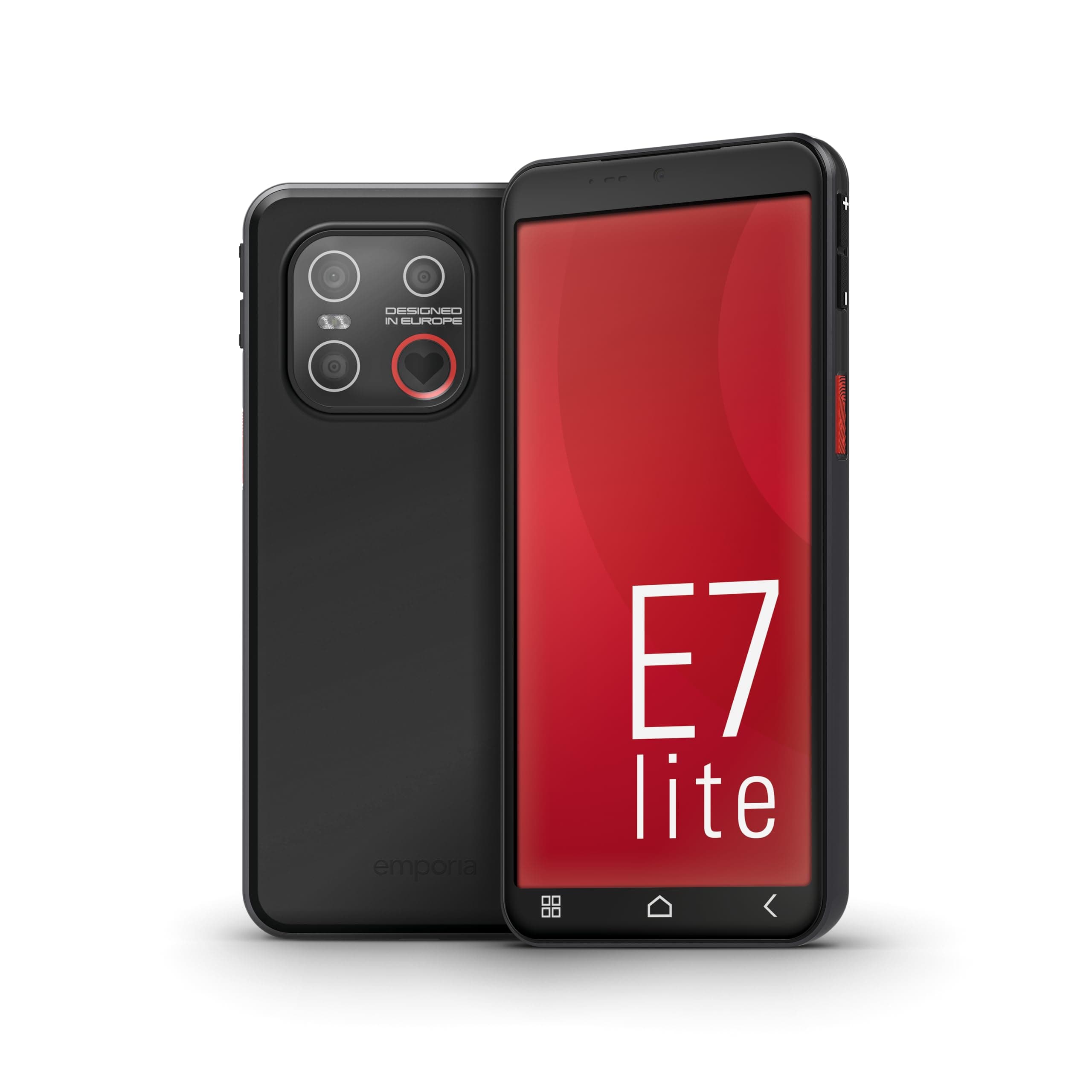 emporiaSMART.7lite Senior Smartphone Unlocked, Android 15 Mobile Phone with Emergency Button, 5.45" Touchscreen, NFC, Fingerprint Sensor, Hearing Aid Compatible, Large Display, Easy Operation, Black product image