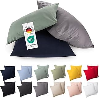 Blumtal set of 2 pillowcases - 100% cotton, super soft premium jersey pillowcase, grey, 40x40cm product image