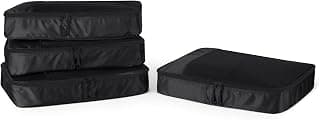 Amazon Essentials 4-Piece Packing Cubes Travel Accessories Set, Luggage Organiser with Double… product image