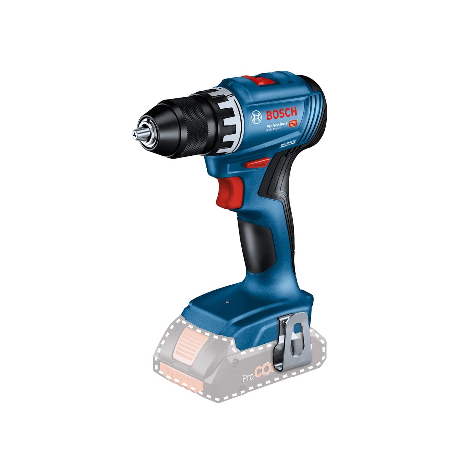 Bosch PRO 18V System Akku Bohrschrauber GSR 18V-45 (Drehzahl 1.900 min⁻¹, ohne Akku/Ladegerät) product image
