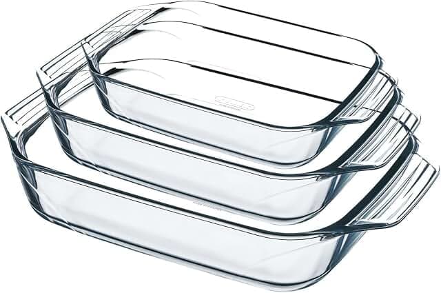 Pyrex 8023510 Set of 3 Borosilicate Glass Oven Plates – Extreme Resistance – Made in France product image
