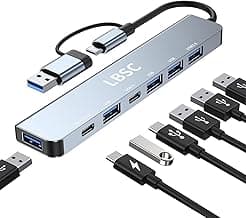 USB C Hub, 7 in 1 USB Splitter Multiport Adapter, Usb Hub For Laptop,MacBook,PS5/PS4, Switch,… product image