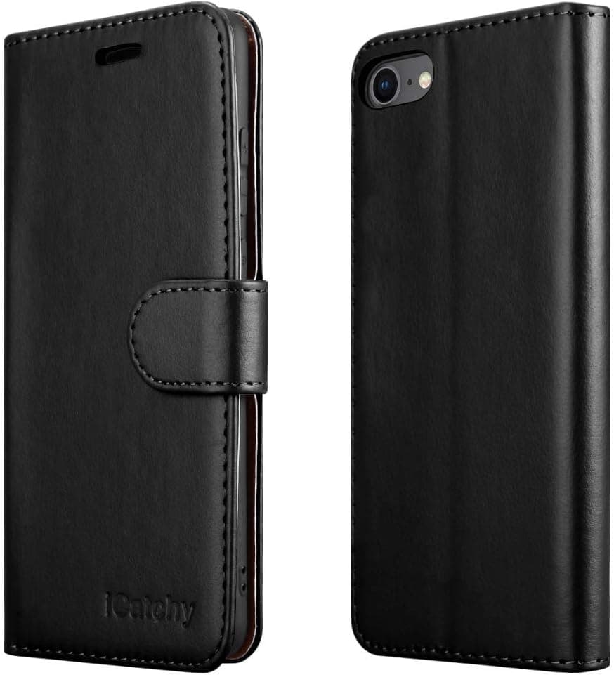 iCatchy Wallet Case für iPhone SE 2022/2020, iPhone 7/8, Klapphülle aus Leder mit… product image