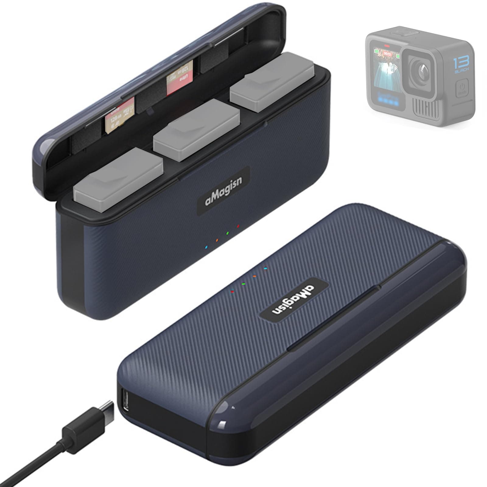 Honbobo Caricabatterie per GoPro Hero 13 Black, Carica Batteria Custodia per batteria… product image