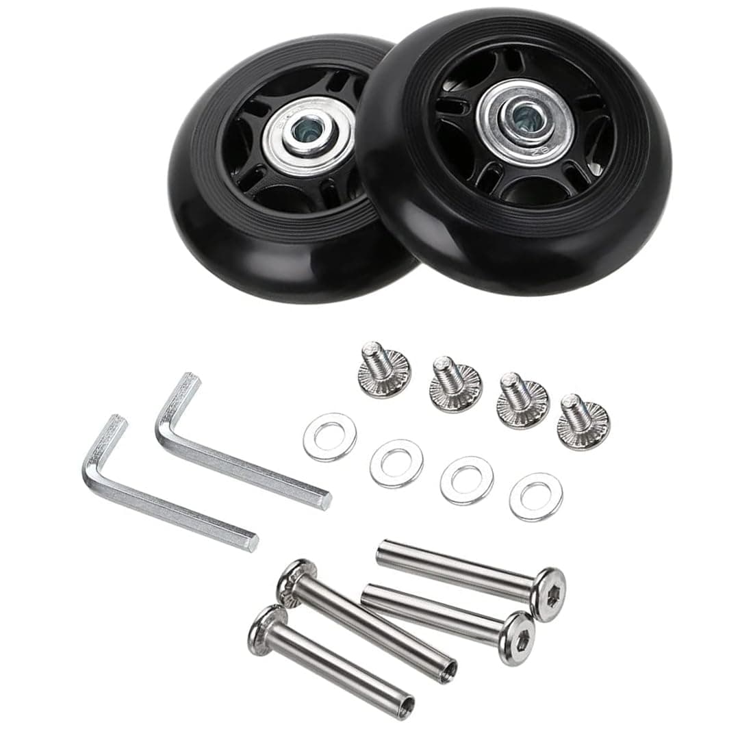 70mm x 24mm 2 Pcs Luggage Suitcase Replacement Wheels, Rubber Swivel Caster Wheels Bearings… product image