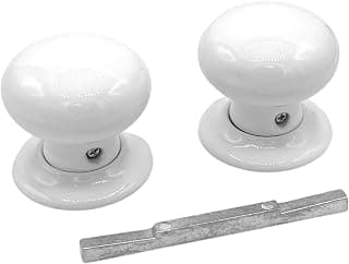 Hunta HANDLEZONE® White Ceramic Round Door Knob - 1 Pair - Fixings Included - 60mm Diameter -… product image