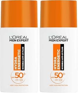 L'Oréal Men Expert Hydra Energetic Daily SPF50+ Invisible Fluid, UV Protection & Skin… product image