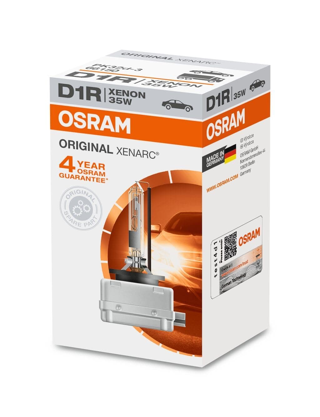 OSRAM XENARC ORIGINAL D1R xenon headlamp bulb 66154 +100% 4150K 1 piece in folding box product image