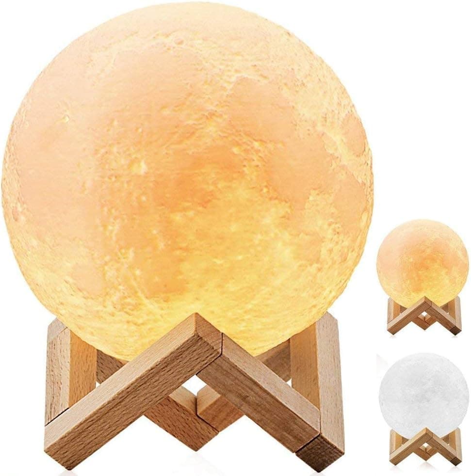 DESABF Full Moon Lamp 3D LED Night Modern Floor Lamp Dimmable Touch Control Brigntness USB… product image